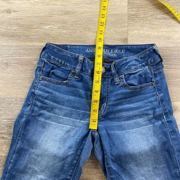 AMERICAN EAGLE Jegging Super Super Stretch Blue Denim Jeans Women's Size 2 - Picture 5 of 11
